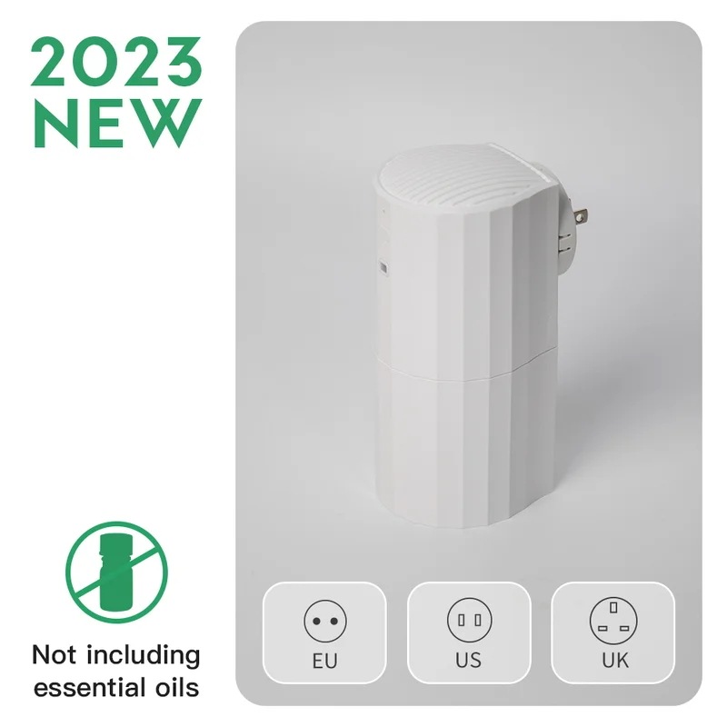 Namste-アロマテラピー用のBluetooth制御付きエッセンシャルオイルディフューザー,フレッシュミストディフューザー,家庭用加湿器 White EU