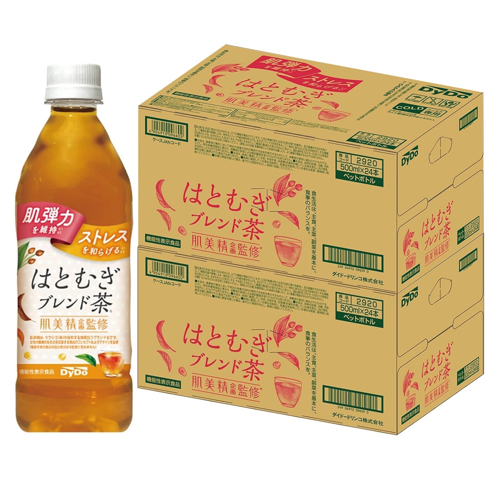 【送料無料】ダイドードリンコ 肌美精監修 はとむぎブレンド茶 500ml2ケース/48本
