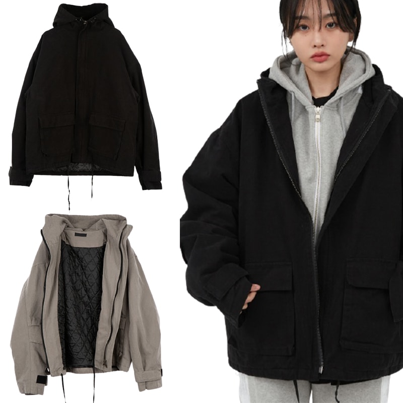 RAU Overfit hooded quilted jacket 2色 人気商品
