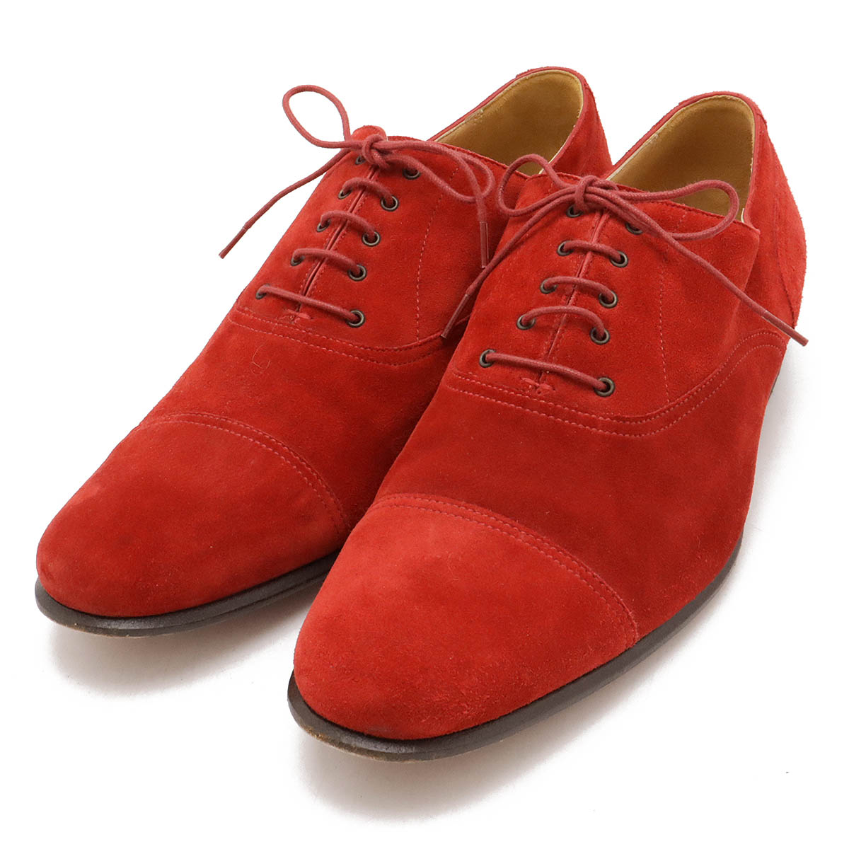 レースアップシューズ ドレスシューズ メンズ スエード レッド 赤 #40 日本サイズ25c