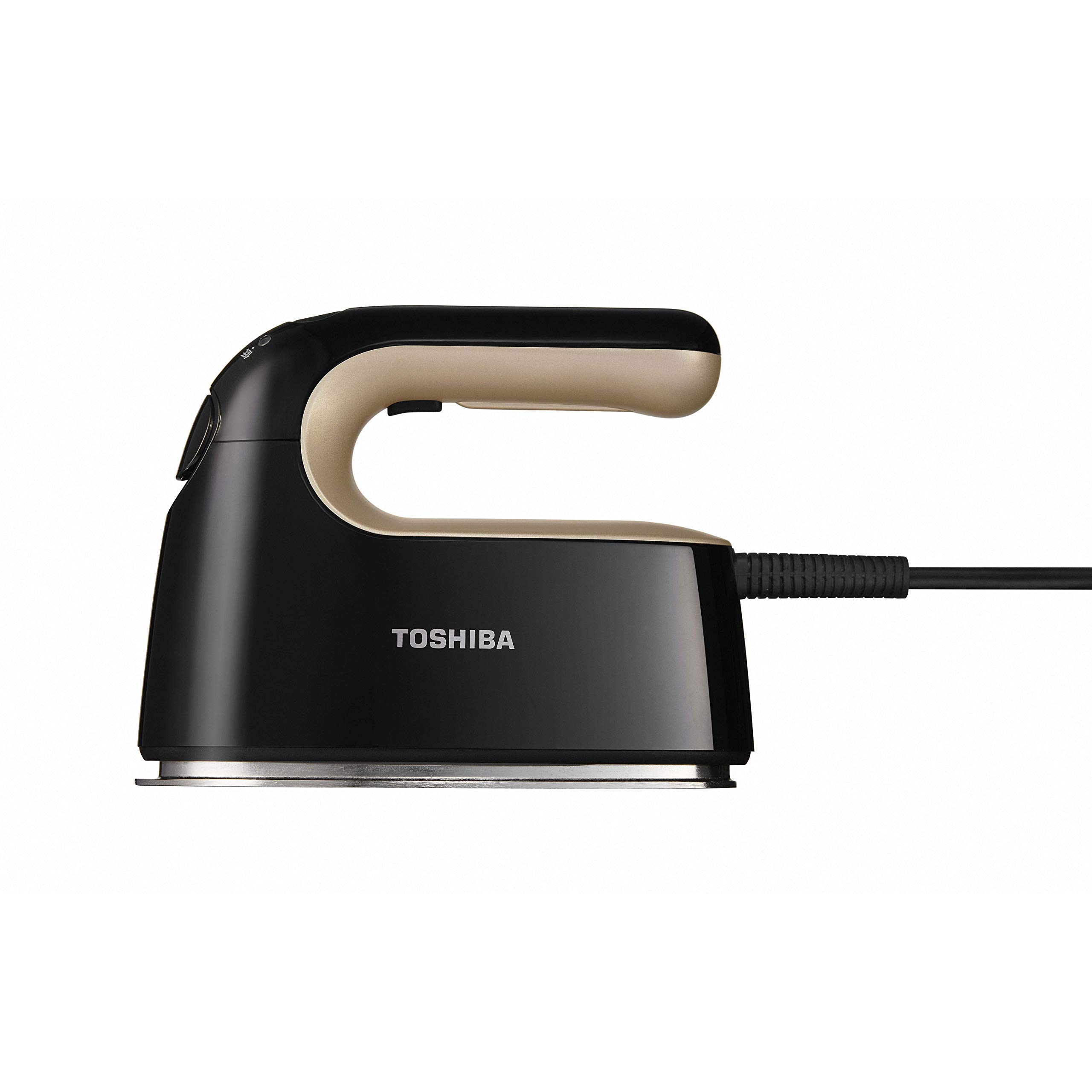 東芝 衣類スチーマー スチームアイロン コード付き 連続スチーム 大容量 パワフル TAS-V5-NK サテンゴールドブラック