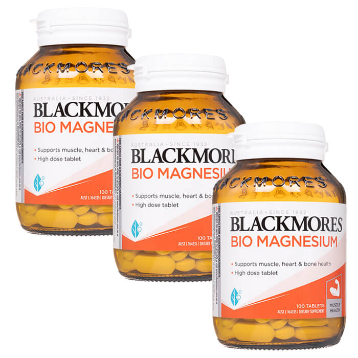 バイオマグネシウム 100錠 3本 ブラックモアズ Blackmores Bio Magnesium 海外直送日時指定不可 ヤマト国際便発送