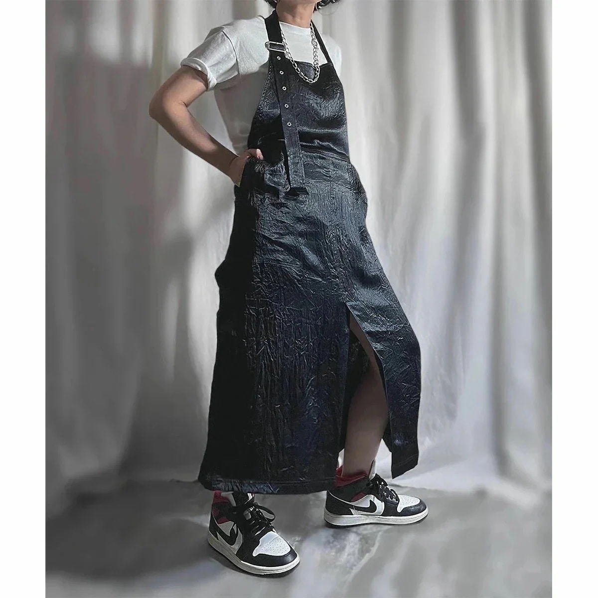 PROVOKE プロヴォーク ワンピース satin apron dress PV-070036 レディース サテン エプロン ドレス ロング丈 ホルターネック 【mega】