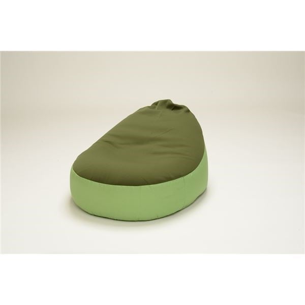 コンパクト ビーズクッション/ローソファー [1人掛け グリーン] 極小1ｍｍビーズ 日本製