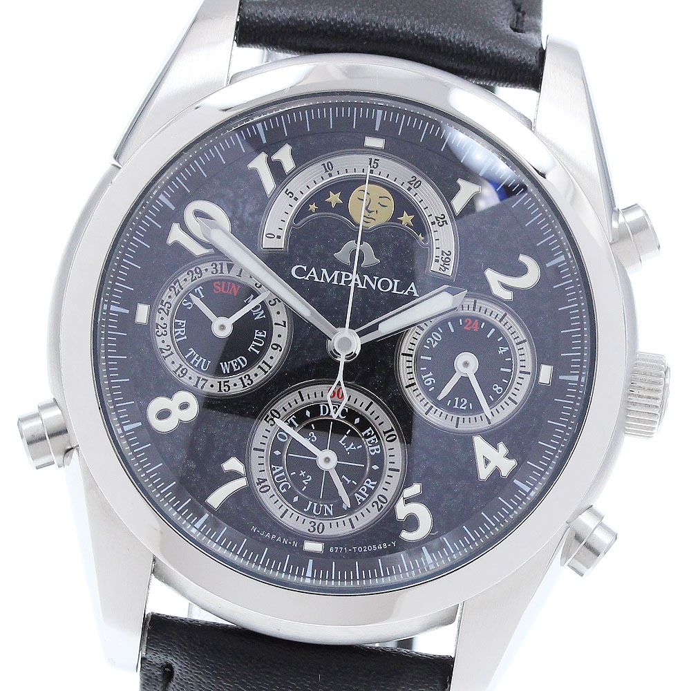シチズン CITIZEN CTR57-1091/6771-T010768 カンパノラ グランドコンプリケーション 黒橡 クォーツ メンズ 良品 箱・保証書付き_912610【中古】