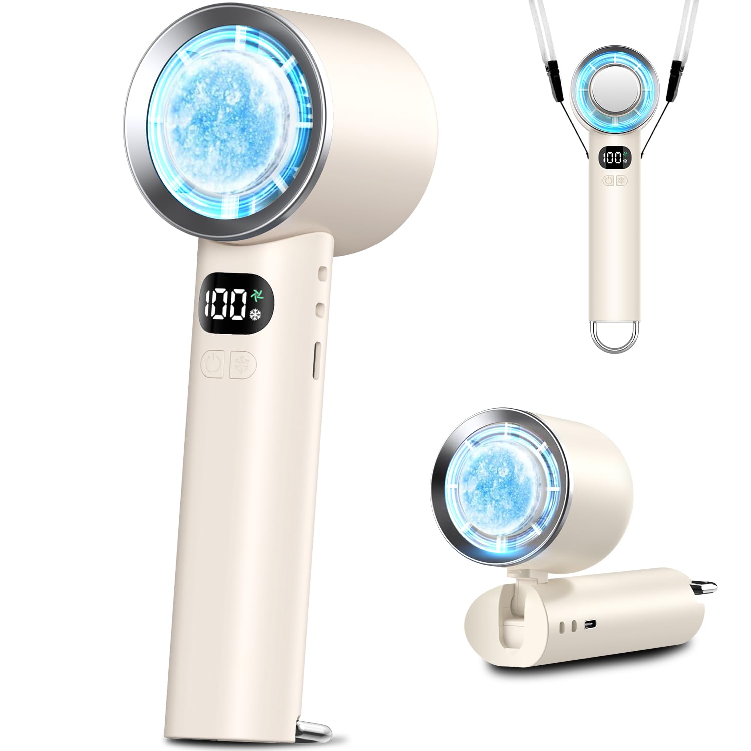 ハンディファン 冷感プレート 【2025新型登場 1秒瞬間冷却】 携帯扇風機 6800mAh大容量 usb充電式 手持ち扇風機 首掛け ミニファン クーラー機能 軽量 強力 100段階調節 折り畳み