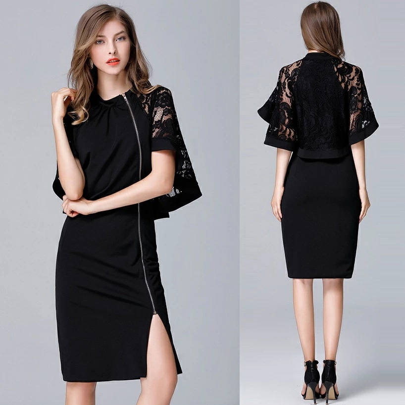 高評価!超人気 L～6L1色ブラック 大きいサイズ ドレス トップス ワンピース ワンピ パーティードレス パーティーワンピ 結婚式 二次会 お呼ばれ インスタ 撮影 アイドルクラシカル系上品