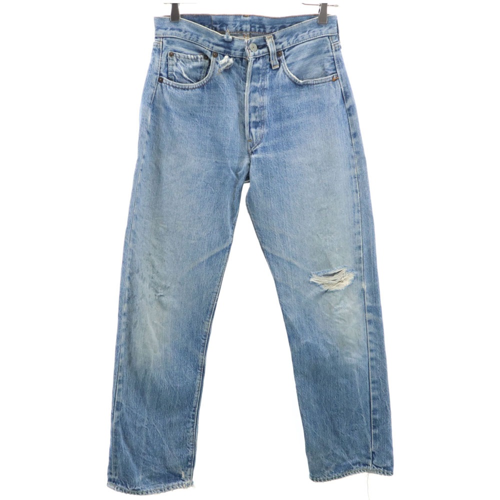 70s 66前期 ボタン裏6 スモールe ヴィンテージ ストレートデニムパンツ w30 ボタンフライ メンズ