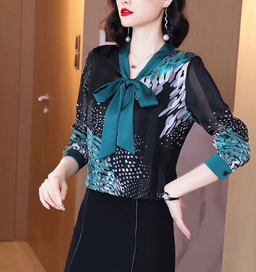 モテアイテム トップス シャツ ブラウス 長袖 シフォン リボン かわいい 可愛い 上品 おしゃれ かっこいい 可愛い 女子 こなれ感 クール 存在感 レディース OL 学生 デート