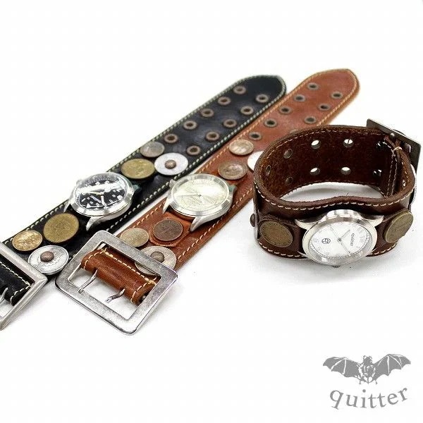 腕時計 メンズ腕時計 アクセサリー ファッション Wピン USEDコイン ウォッチ 日本製 made