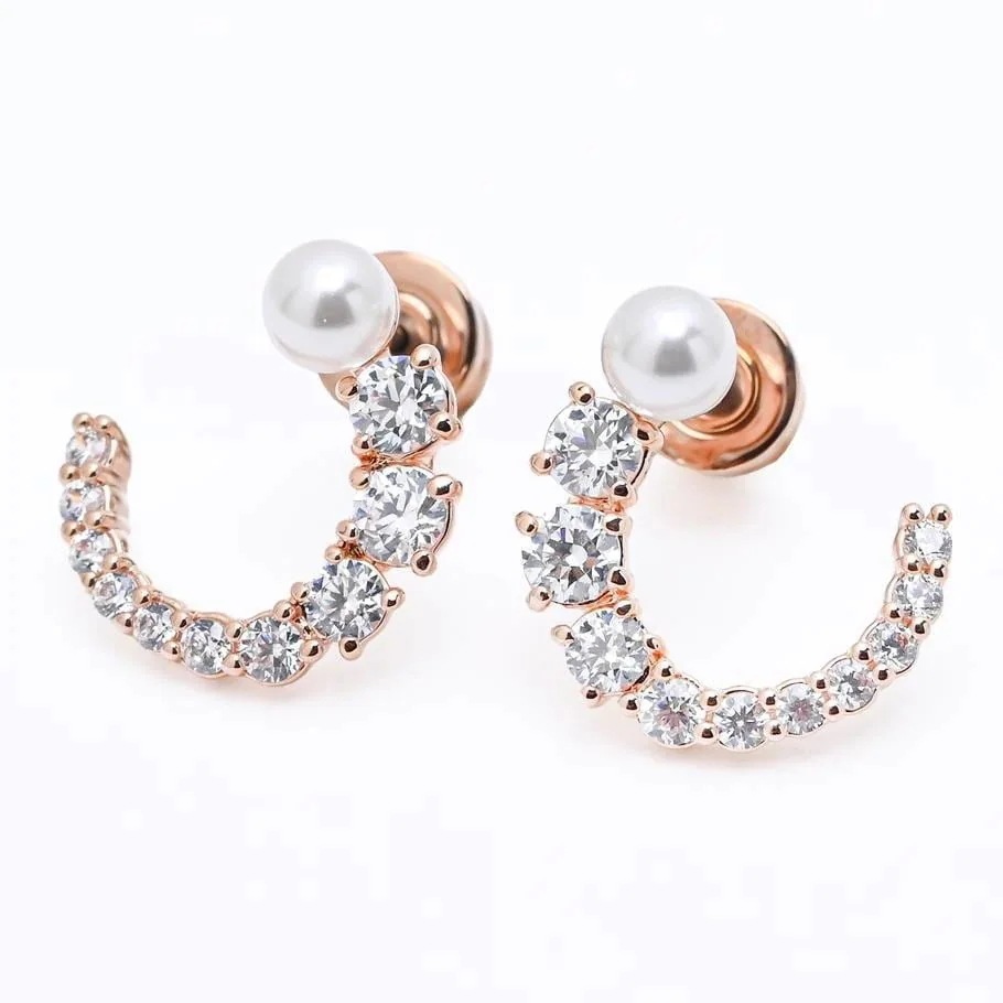 ピアス レディース マトリックス フープピアス レディース クリスタルパール クリア ローズゴールド 5692264 ジュエリー アクセサリー 女性