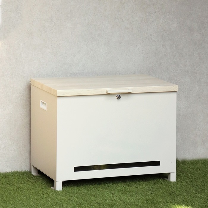 ベンチ収納宅配宅配ボックス PBX-102 グレージュ/ホワイト木目