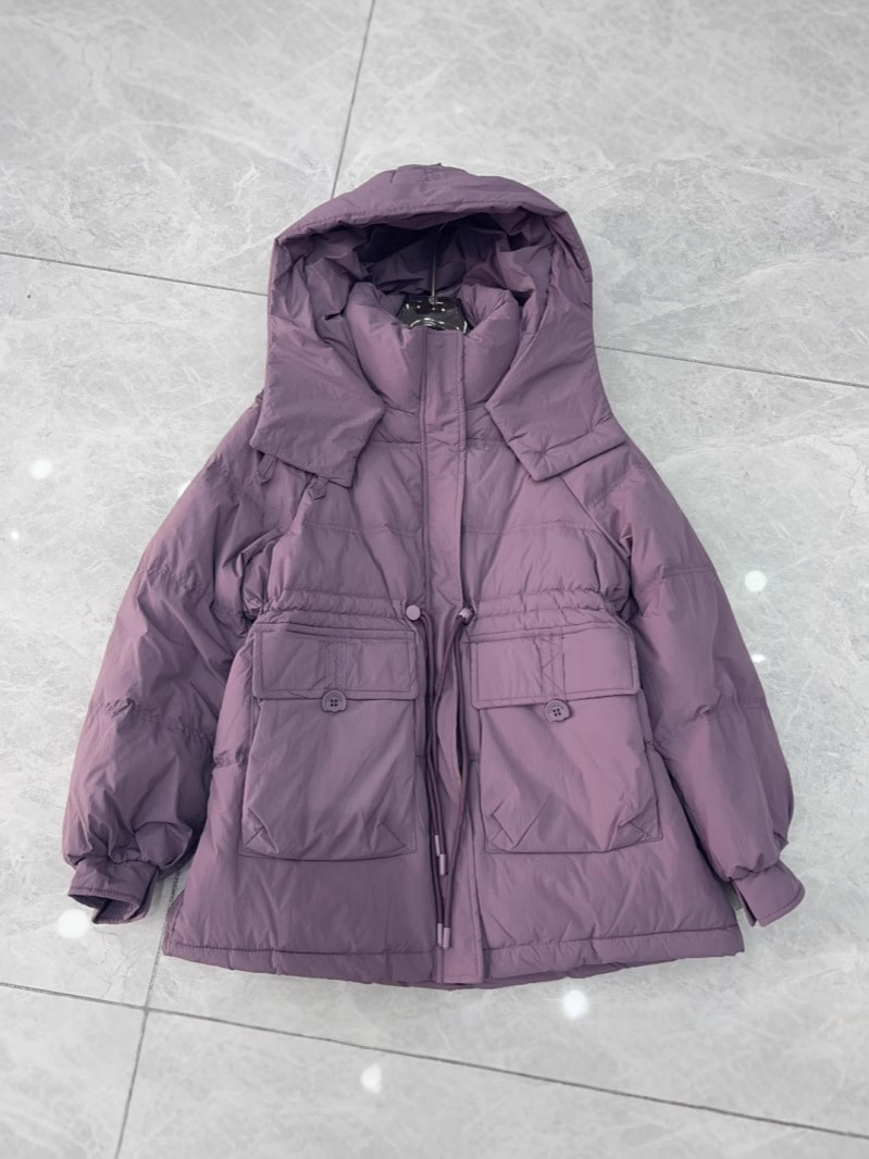 フード付きレディースダウンジャケット韓国風ゆったりとした2025年冬ファッションレディース用万能ホワイトダックダウンジャケット