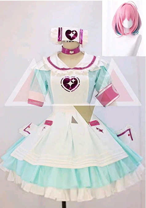 コスプレコスチュームメイドコスチューム＋ウィッグコスプレパーティーイベントコスチューム（レディースL
