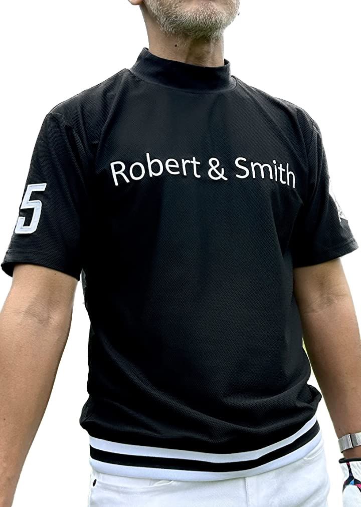 ハイネックシャツ モックネック ゴルフシャツ ポロシャツ ゴルフウエア 黒( ブラック, L)