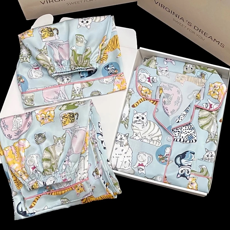 納期3週間程：韓国-女性用3ピースパジャマ,半袖,ショートパンツ,ロングパンツ,プリント,ファッショナブルなデザイン,家庭用,新しい春,2024