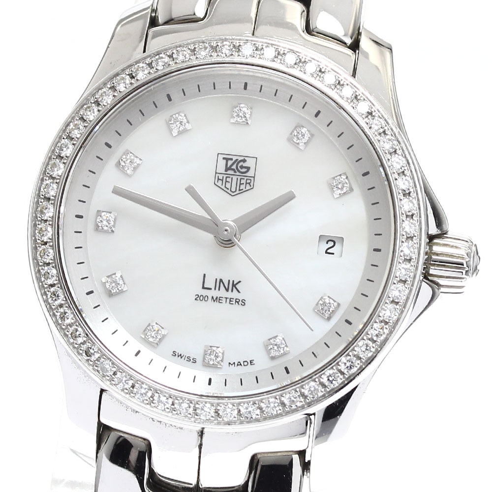 タグホイヤー TAG HEUER WJF1319 リンク 11P ダイヤべゼル クォーツ レディース 保証書付き_898169【中古】