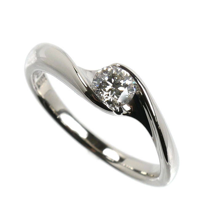 俄 NIWAKA Pt900プラチナ 暁 AKATSUKI リング・指輪 ダイヤモンド0.26ct 9号 4.0g レディース 中古 美品