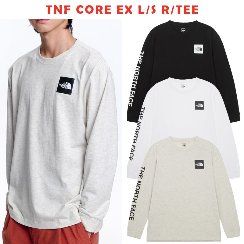 韓国正規品保証 MEGA SALE NT7TR59A TNF CORE EX L/S R/TEE デイリー 基本 着装 男子 女子 人気 韓国 ファッション 男女共用 アウトドア