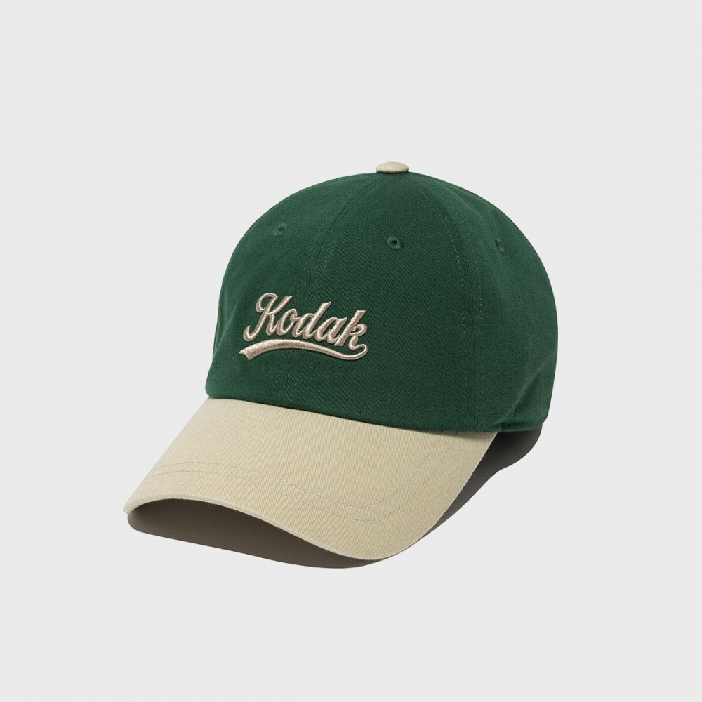 コダックアパレルリラックスフィットレタリングコンビボールキャップグリーン
