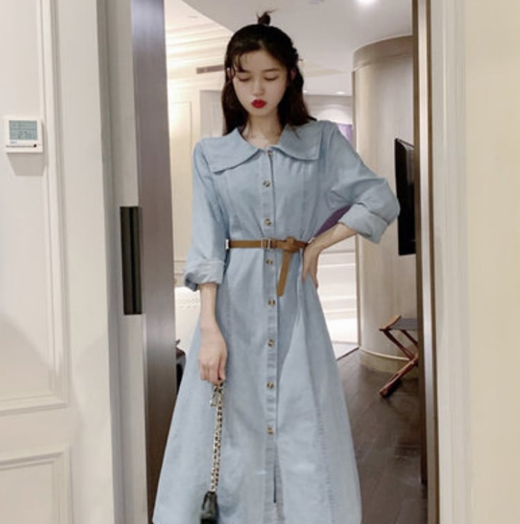 ワンピース デート シャツワンピース ロング ロング丈 袖あり 長袖 かわいい 大人可愛い きれいめ シンプル カジュアル 大人 上品 おしゃれ お洒落 主役級 存在感 春 秋 10代 20代 30代