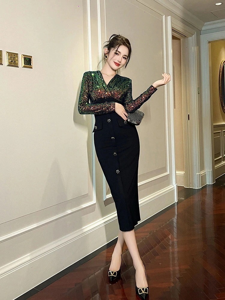 ワンピース パーティードレス キャバ 着痩せ 大人 お呼ばれ 同窓会 披露宴 卒業式 結婚式 ウ