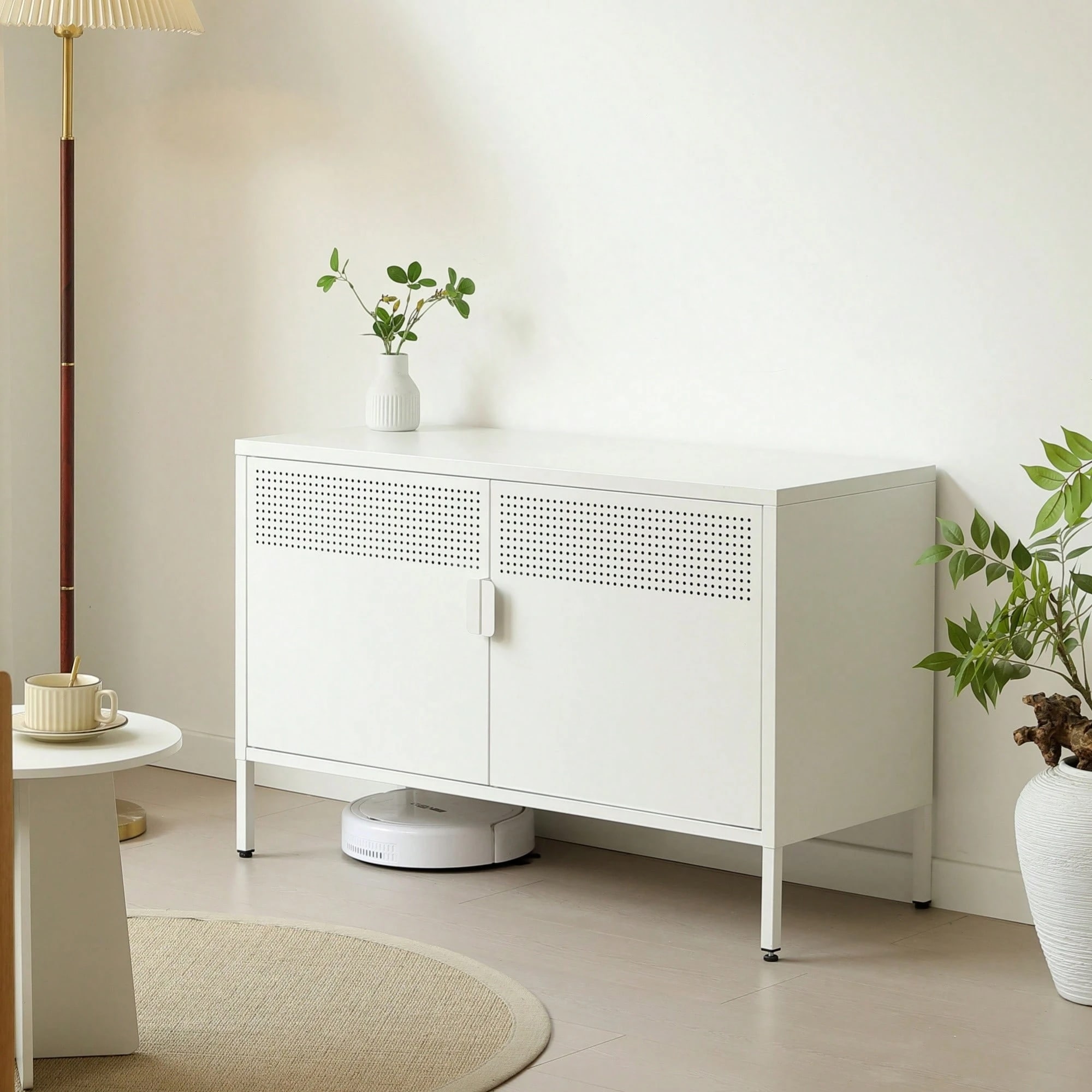 キャビネット スチール メタル 金属製 扉付き テレビ台 サイドボード 収納棚 おしゃれ リビング モダン 棚 スチールチェスト 書類 韓国インテリア 扉 取っ手 金属製キャビネット