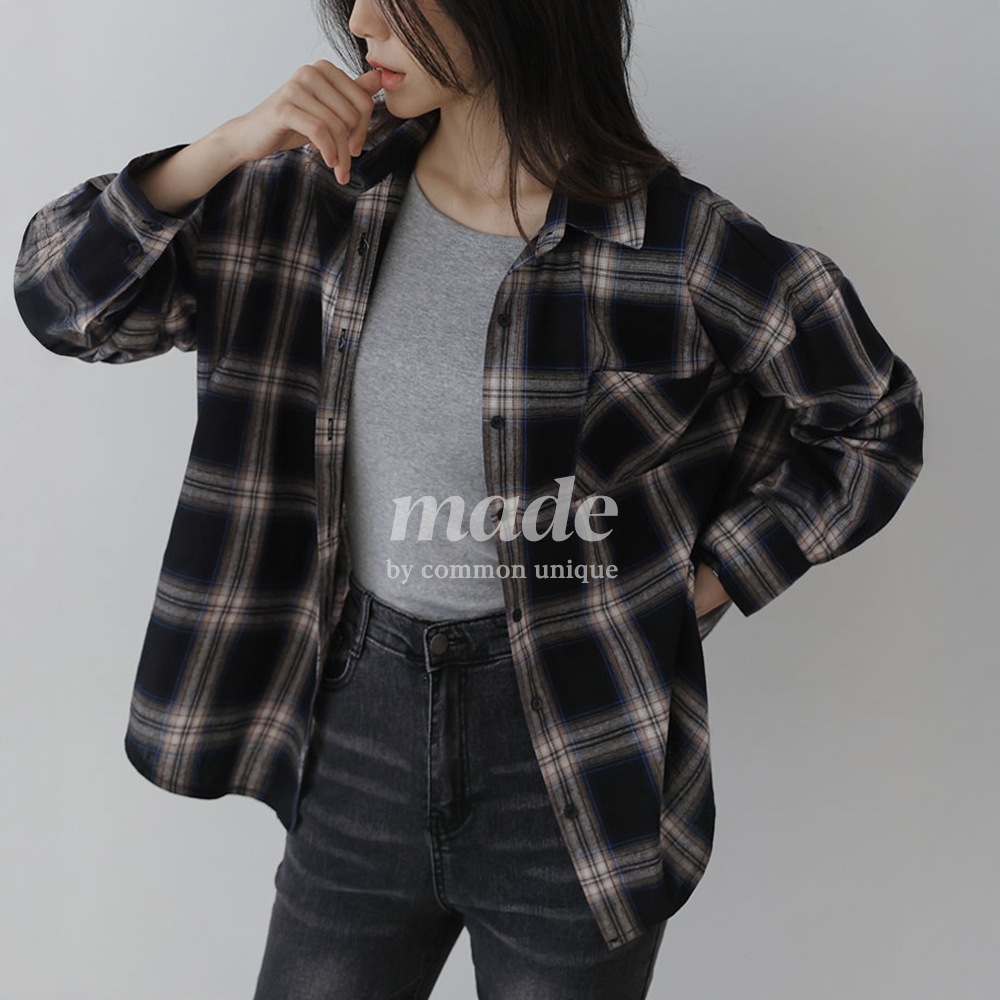 チェックオーバーサイズシャツ WITH CELEBRITY _ IMSOOHYANG, Han Hyojoo