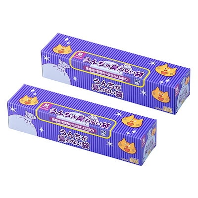 他サイト： 驚異の防臭袋 BOS (ボス) うんちが臭わない袋 2個セット 猫用うんち処理袋【袋カラー：ブルー】 (Mサイズ 90枚入)【販売元をご確認ください 中身を箱から出して出荷されるケースが発生していますの商品画像