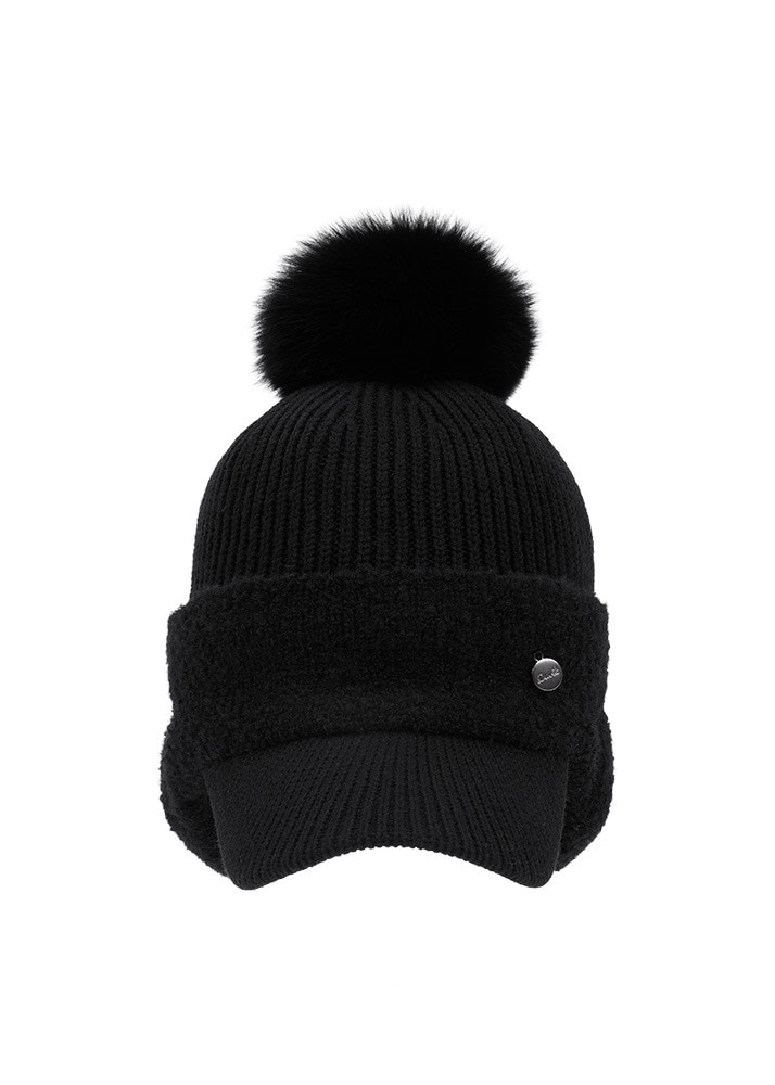 DUVIK エアーキャップ イヤーウォーマー ニット帽 BLACK