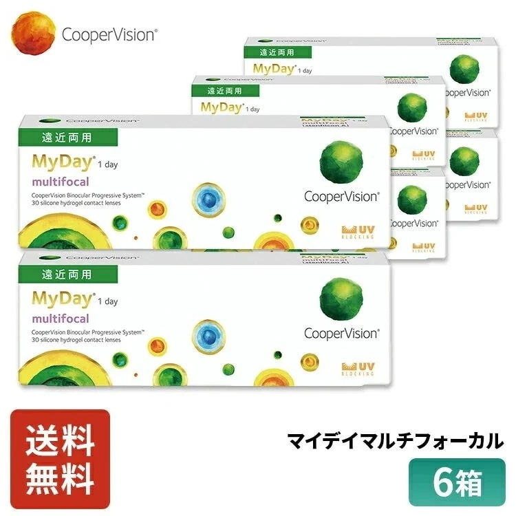マイデイマルチフォーカル 6箱セット 3ヶ月分 1日使いすて 遠近両用 30枚入り コンタクト 近視用 遠近両用 シリコー