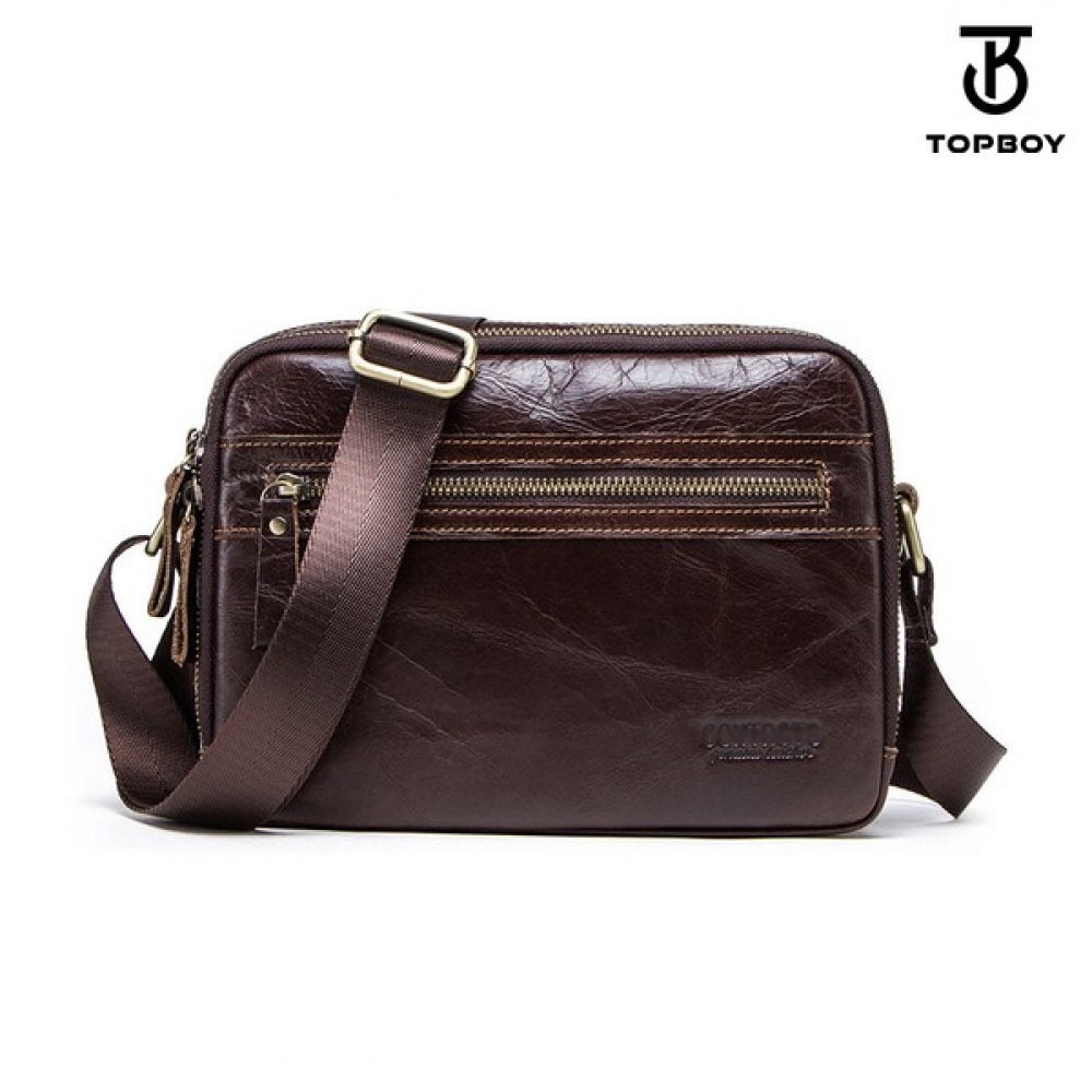 (TOPBOY) ビンテージオイルドカウレザークロスボディバッグ (BP106)