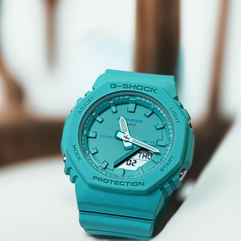 国内正規品 新品 Gショック G-SHOCK カシオ ミッドサイズモデル バイオマスプラスチック採用 GMA-P2100-2AJF ターコイズ レディース腕時計 手書きのお付けします