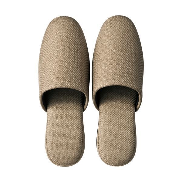 （まとめ） TANOSEE 吊り込み疲れにくいスリッパ ブライト ベージュ 1足 [x5セット]