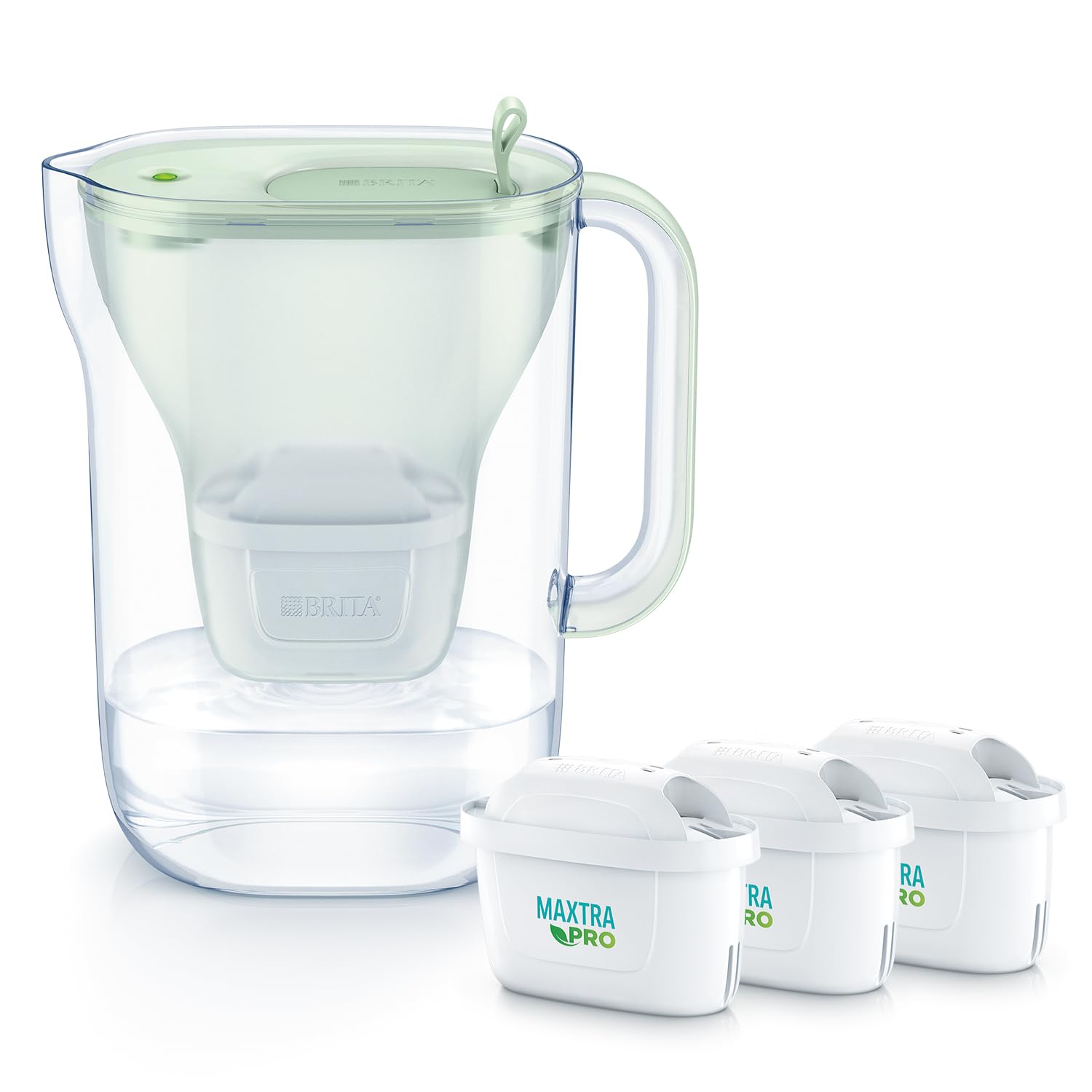 ブリタ 浄水器 ポット型 PFOS/PFOA除去試験済 ろ過水容量:1.26L(全容量:2.4L) 【日本正規品】スタイル エコ パウダーグリーン マクストラプロ ピュアパフォーマンス カートリッジ