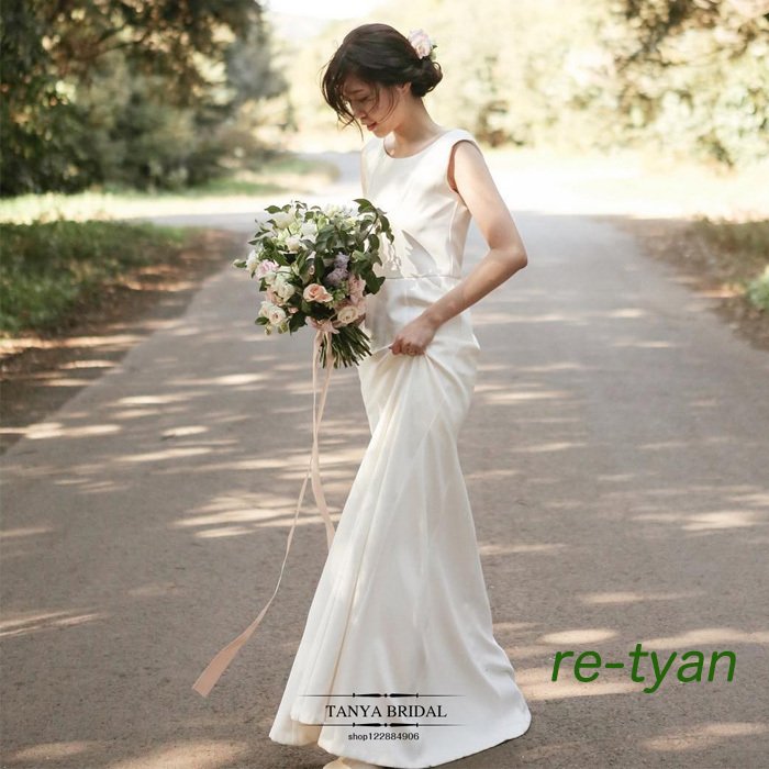 ウェディングドレス白 パーティードレス 露背 演奏会 花嫁ロングドレス 簡約 結婚式 二次会 エレガント お呼ばれ 挙式 姫系ブライダル 韓国 演奏会 ホワイト 9,010円