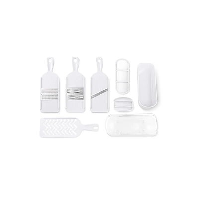 他サイト： 貝印 KAI 調理器セット SELECT100 DH3027 セレクト100 多機能スライサー おろし器 せん切り器 細せん切り器 指ガード 収納ケース スライサーの商品画像