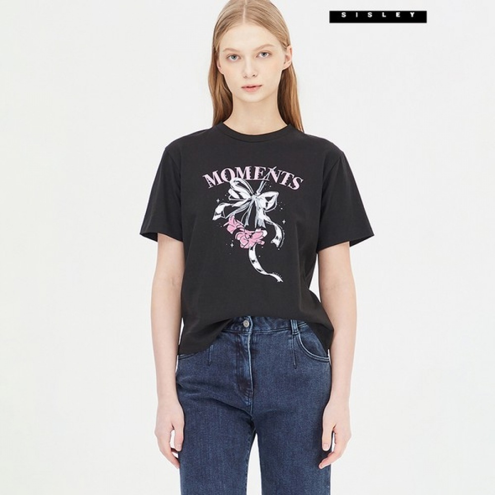 [シスレー] シスレーニューバニーリボン刺繍TシャツSATSA5511