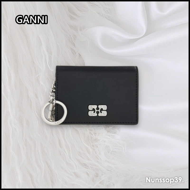 GANNI A6395 099 BOU Keyring Card Wallet
