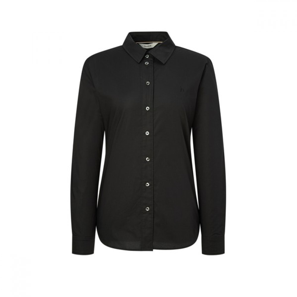 [ヘッジズレディース] 24SS ブラックソリッドコットンブレンドロングスリーブシャツ WSSH4BC21BK 9,856円
