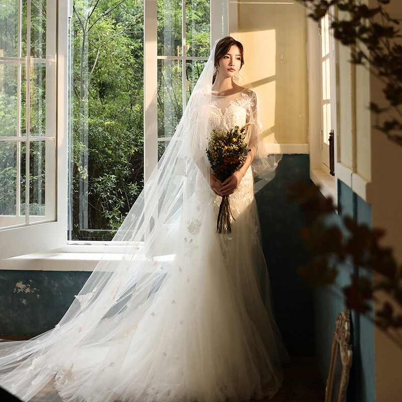 ウエディングベール ウェデイングベール レース ヴェール ロング丈 ブライダル小物 結婚式 二次会 2次会 披露宴 海外挙式 前撮り 教会式 チャペル式 エレガント