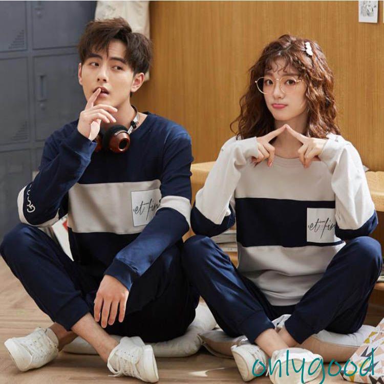 パジャマ カップル 春秋冬 ペアパジャマ 長袖 丸首 ウェア レディース メンズ 恋人 お揃い ペアルック セット 長ズボン 部屋着 おしゃれ 寝間着