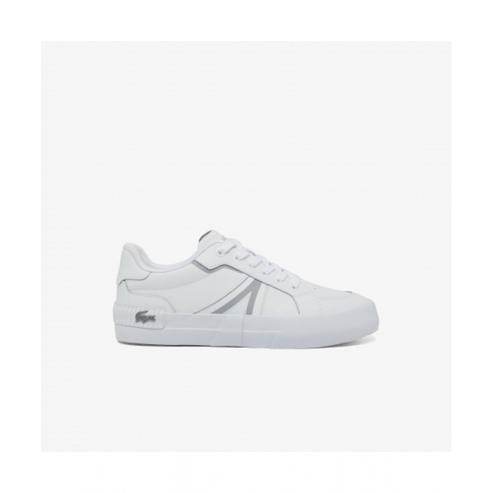 LACOSTE レディース L004 コントラストレザースニーカー [ホワイトライトグレー]