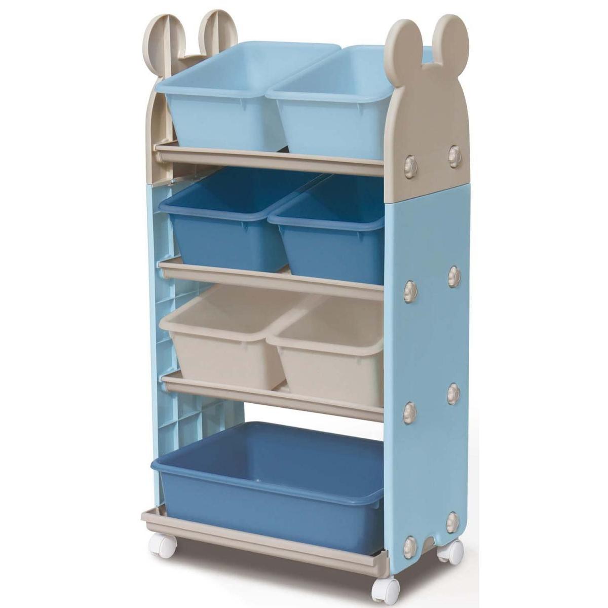 錦化成 おもちゃ箱 ミッキーマウス トール トイステーション 4段 キャスター付 おもちゃ 収納 棚 ラック ミッキー ディズニーおしゃれ