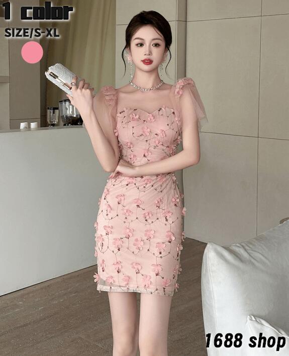 大流行の2025　ミニワンピース タイトワンピース 姫系ワンピース　フレアワンピース　シフォン　ワンピース インポート ミニ丈 エレガント　アシンメトリー シンプル パーティドレス 半袖 お嬢様 セク