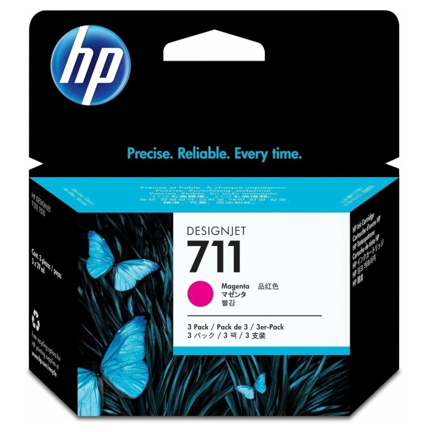 『CZ135A』 アウトレット品 純正 HP 711 インクカートリッジ マゼンタ 3個パック