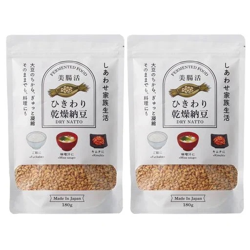 乾燥納豆 360g(2袋)国産大豆100%・無添加フリーズドライ納豆/ひきわりタイプ 常温長期保存 さくらえ