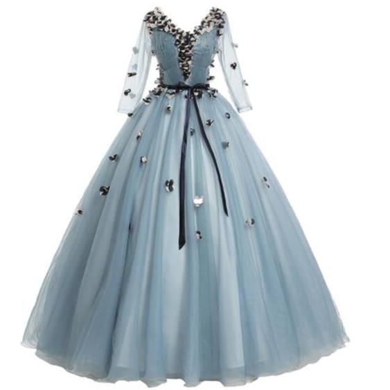 イブニングドレス　長袖　パーティー　美品　カラードレス　結婚式　演出　ウェディング　披露宴　演奏会