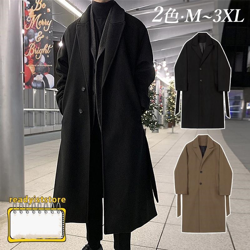 チェスターコート メンズ コート ラシャコート ファッション スプリングコート カジュアル シンプル ゆったり ロング丈 テーラードジャケット トレンチコート