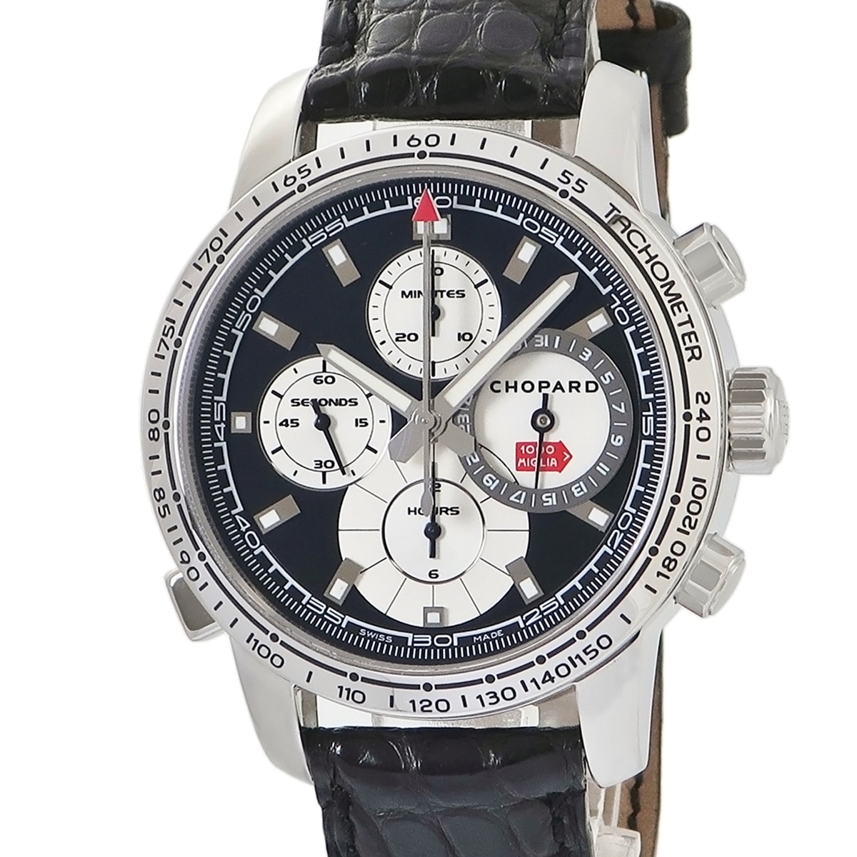 ミッレミリア クロノ 168995-3002 自動巻き メンズ ブラック ホワイト スプリットセコンド 3年保証